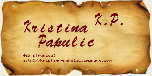 Kristina Papulić vizit kartica